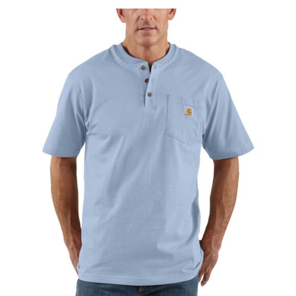 Carhartt Loose Fit Heavyweight S/S Pocket Henley Shirt - Picture 1 of 6